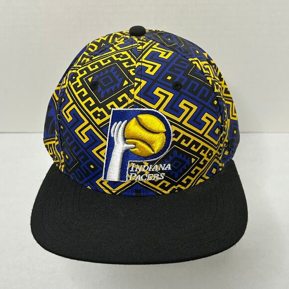 47 Brand Indiana Pacers Hardwood Classics Snapback Hat Royal/Yellow Design - Picture 1 of 8